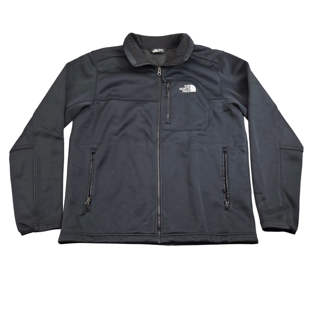 The North Face Windwall Jacket Mens XL Black Softshell Full Zip Hiking Outdoor